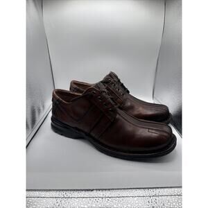 Clarks Wave.Camp Brown Leather Bicycle Toe Oxford Shoes